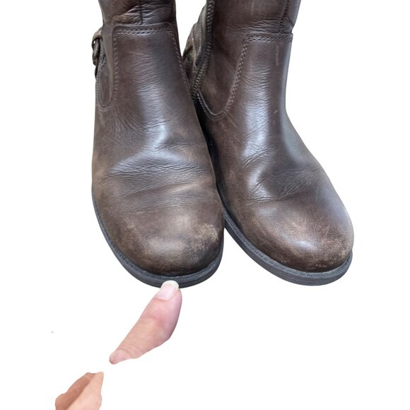 UGG Womens Brown Leather Ankle Moto Boots Size 8 SKU 9280 - Picture 13 of 16